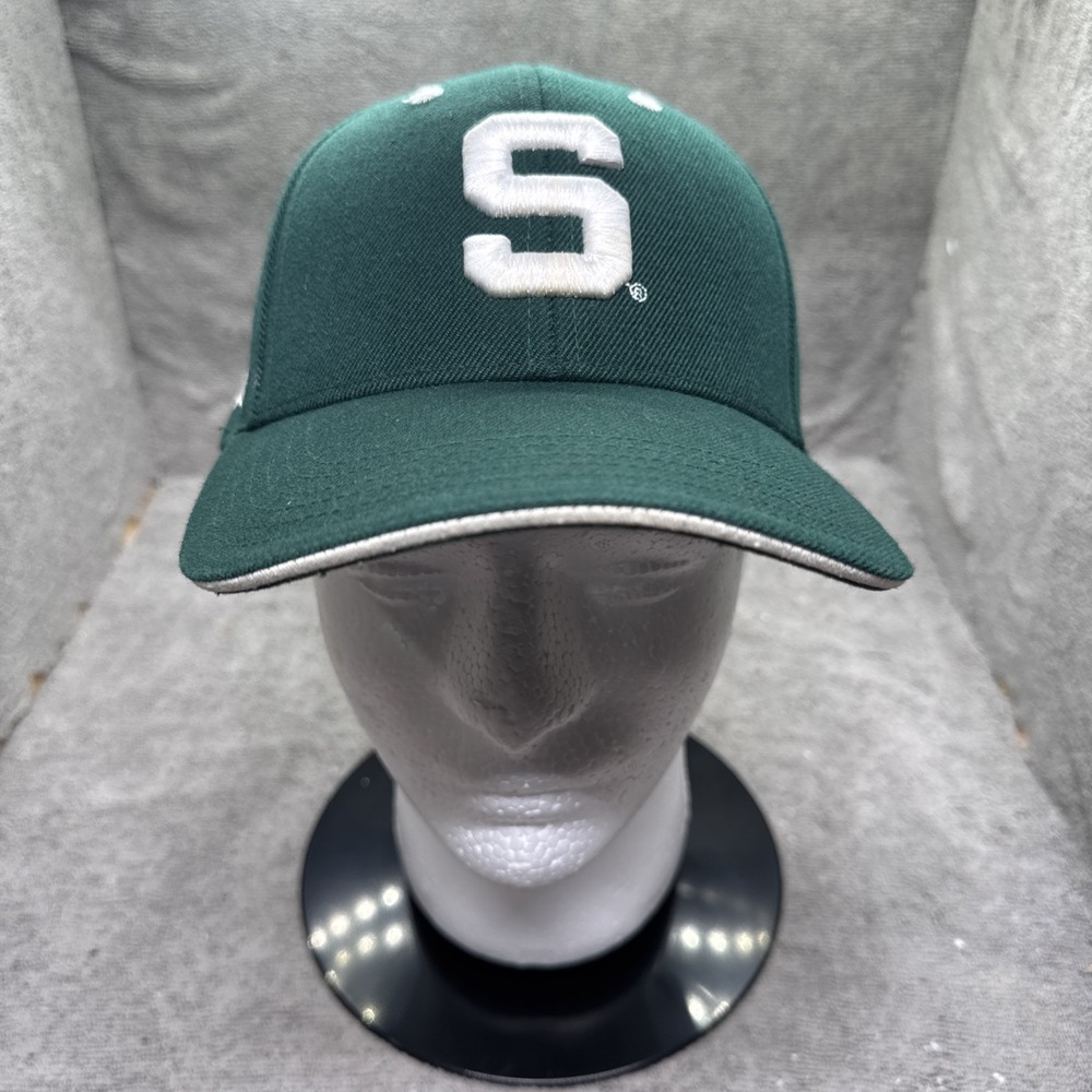 Michigan State Spartans Green White Embroidered Adjustable Hat Colosseum Cap